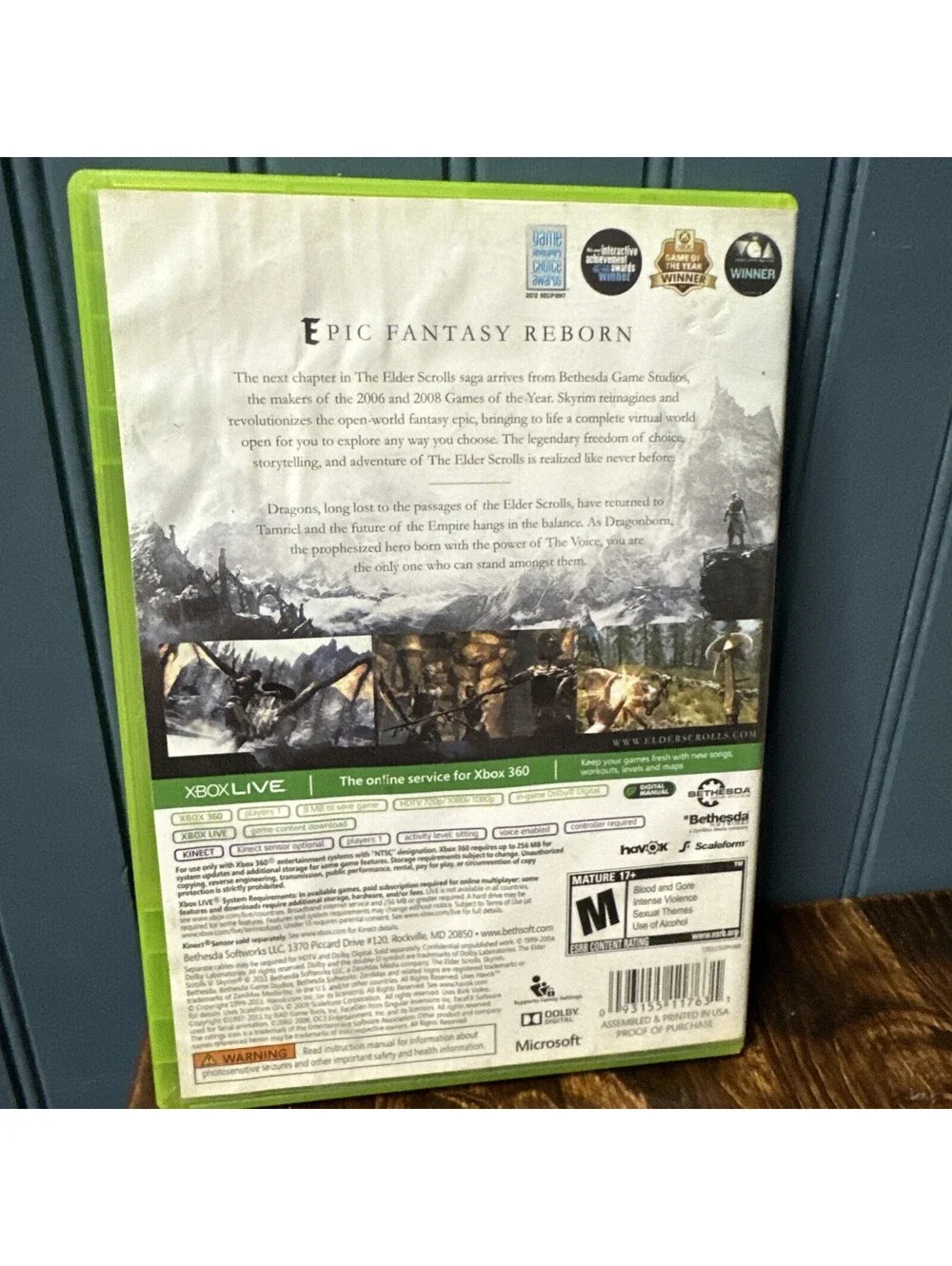 The Elder Scrolls V Skyrim Xbox 360 Bethesda Platinum Hits RPG M NTSC